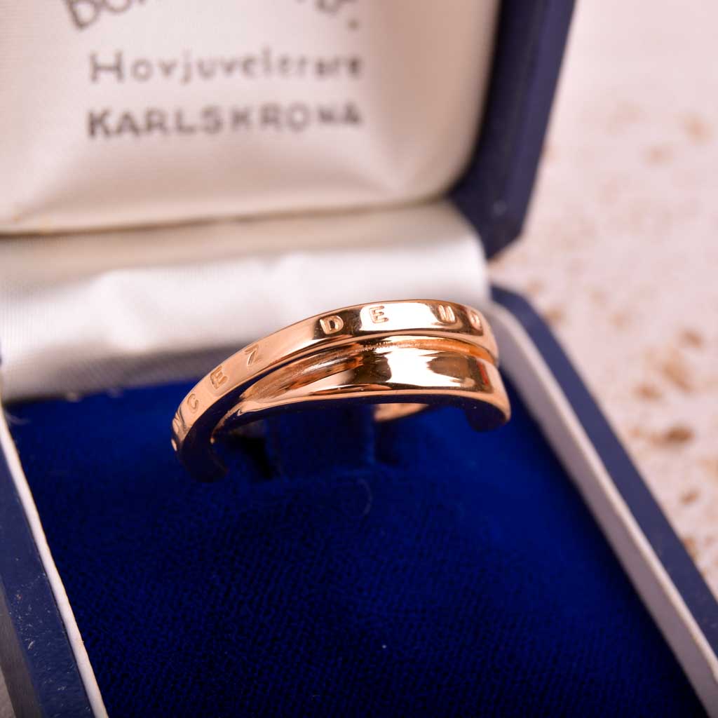 Efva Attling kultasormus kaiverruksella Vintage - 6