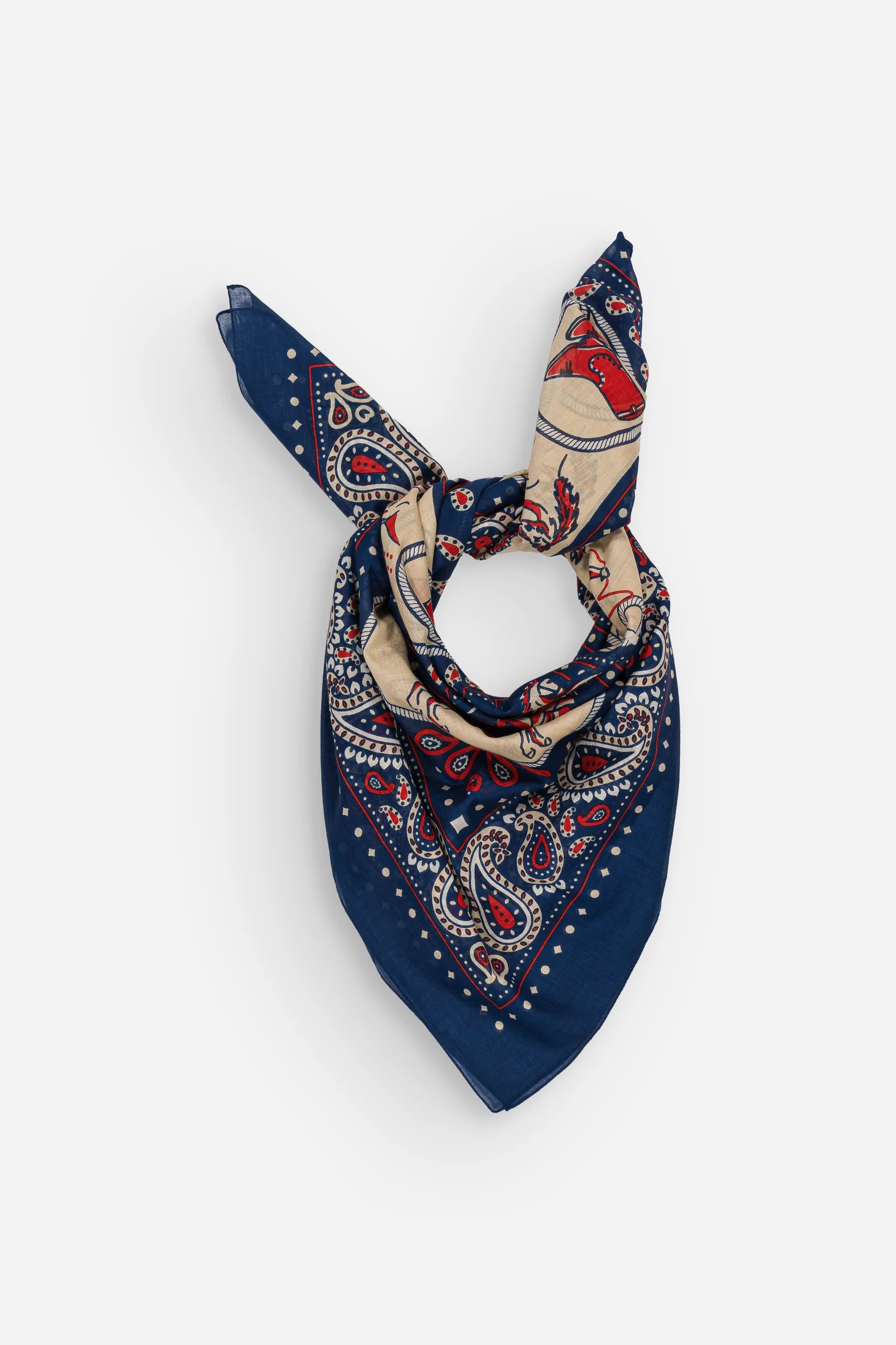 Rodeo navy cotton scarf - 4