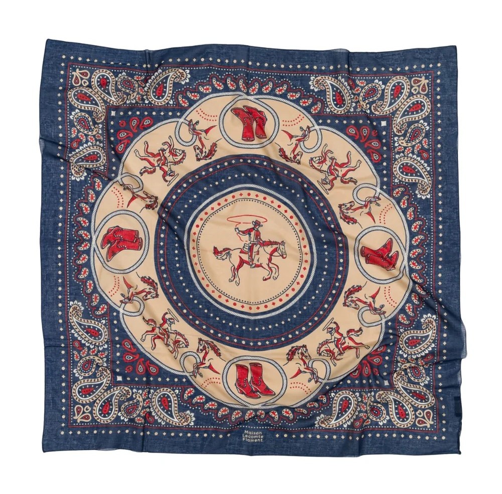 Rodeo navy cotton scarf