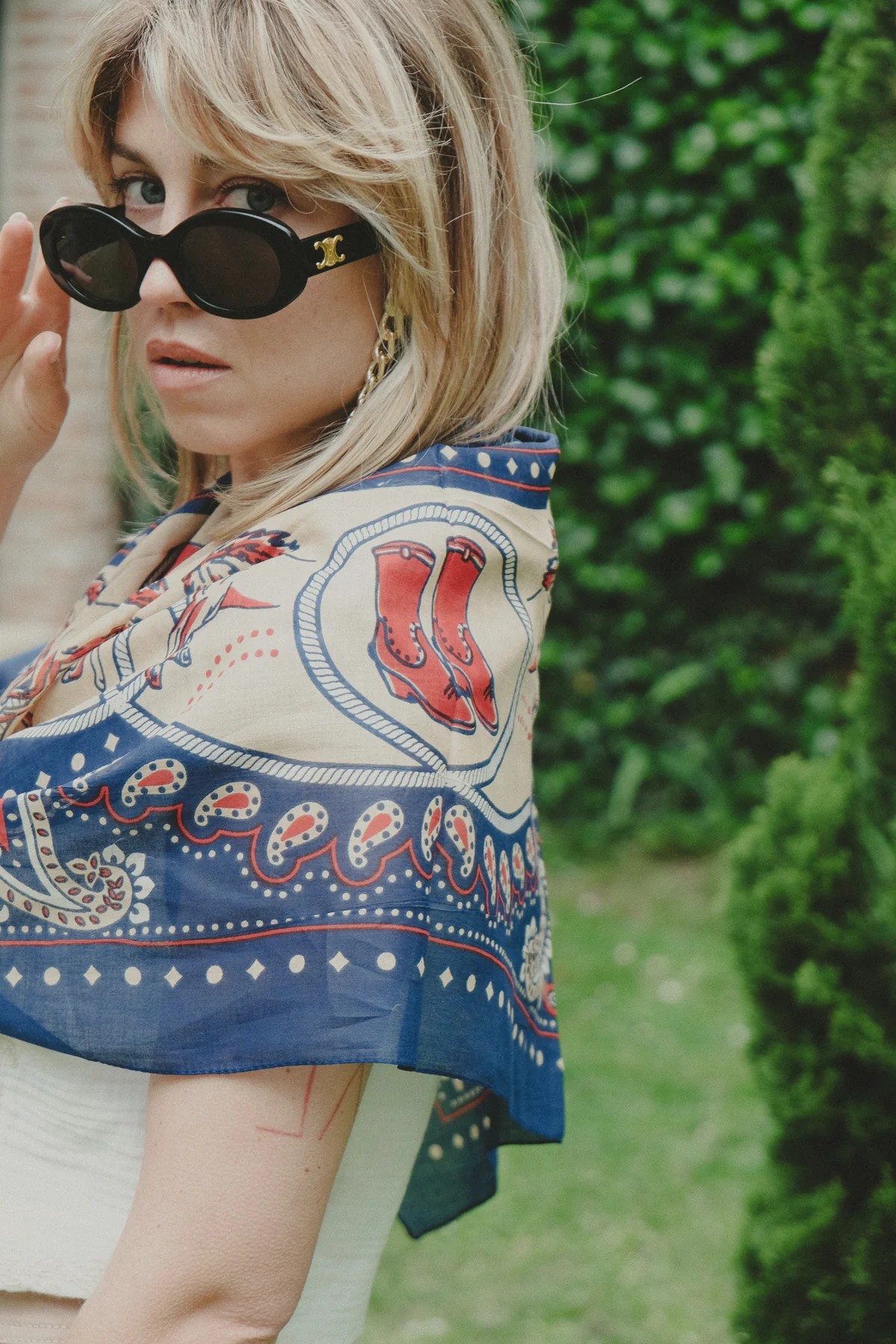 Rodeo navy cotton scarf - 2