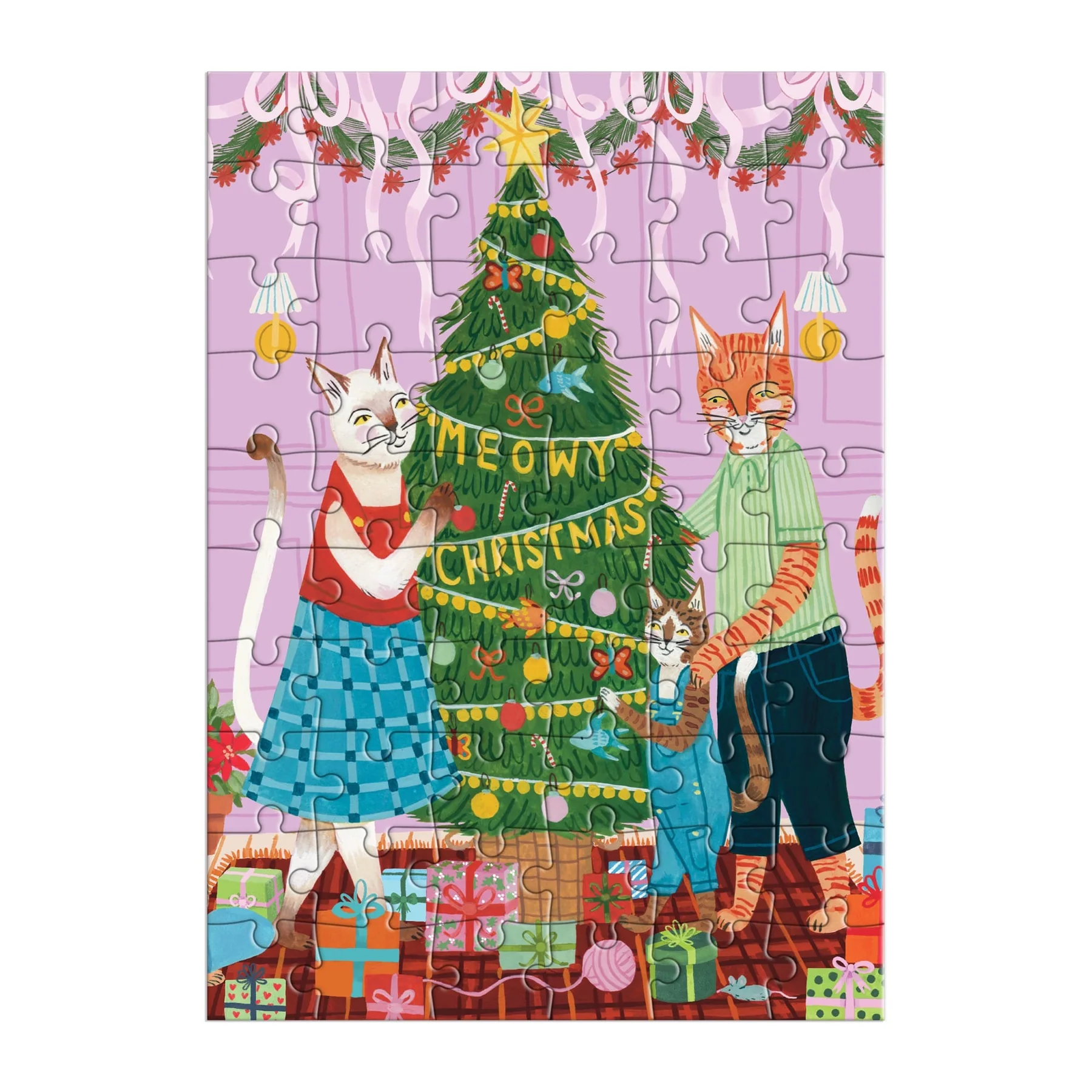 Meowy Christmas Greeting Card Puzzle (Jigsaw Products) - 3