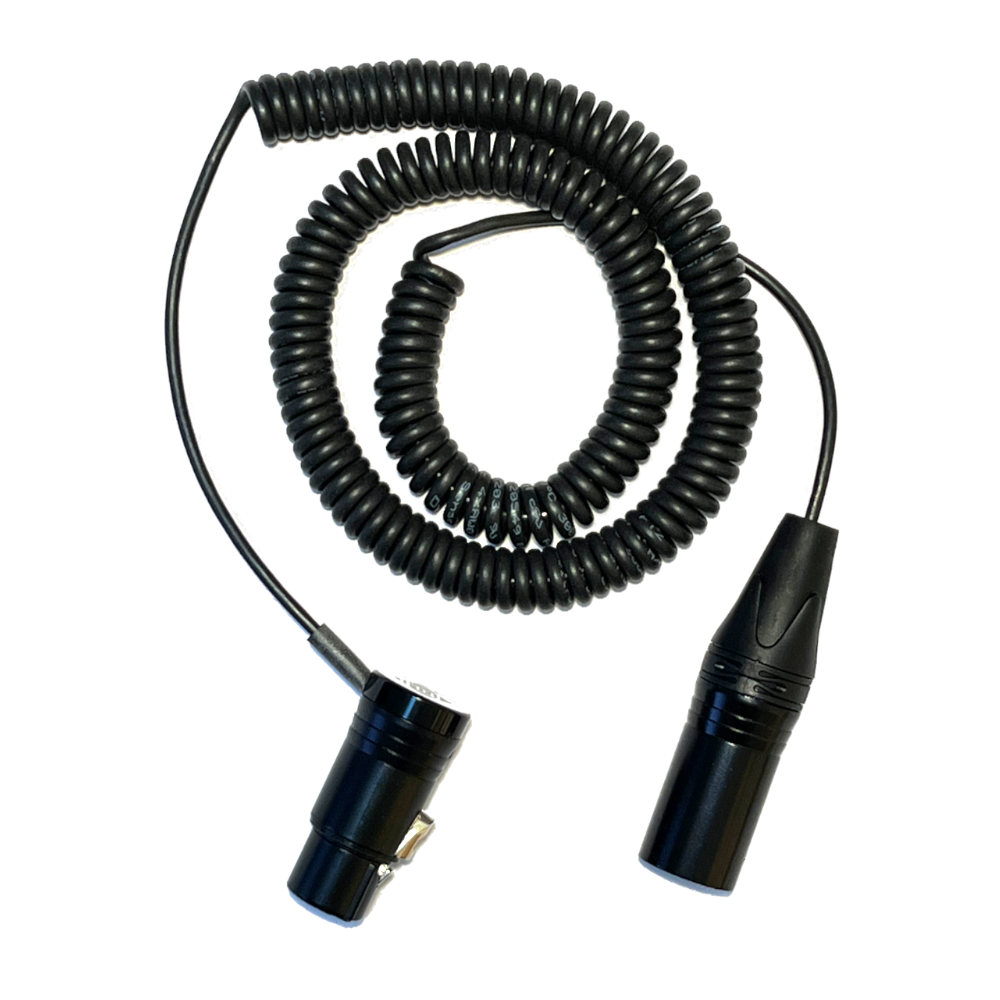 ACE- Spiralkabel XLR3F 90-grader - XLR3M, 300cm