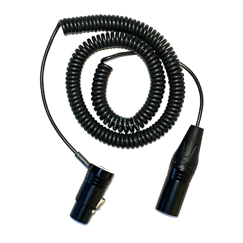 ACE- Spiralkabel XLR3F 90-grader - XLR3M, 300cm