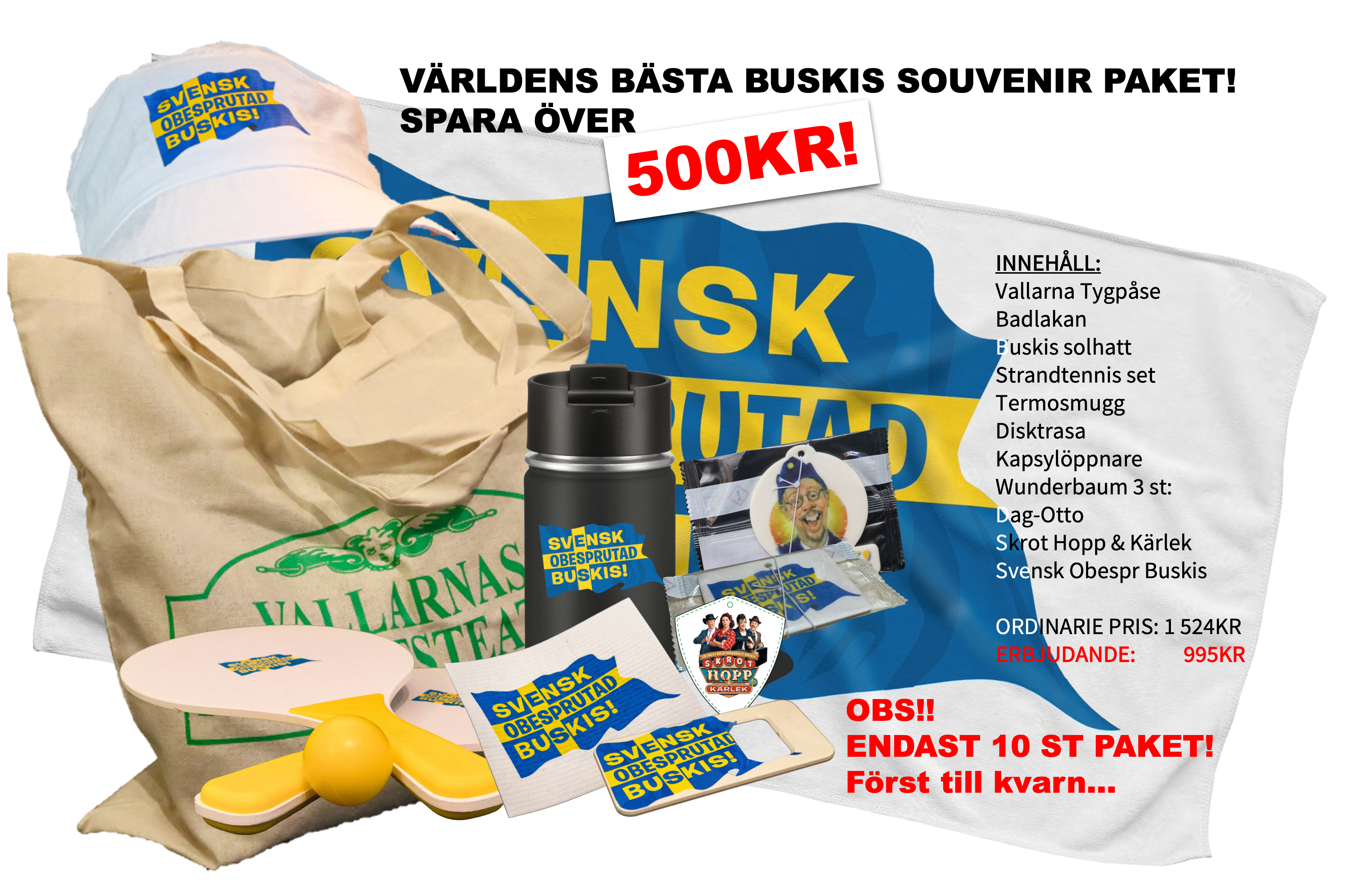 Världens bästa Buskis Souvenirpaket  - SPARA ÖVER 500KR!