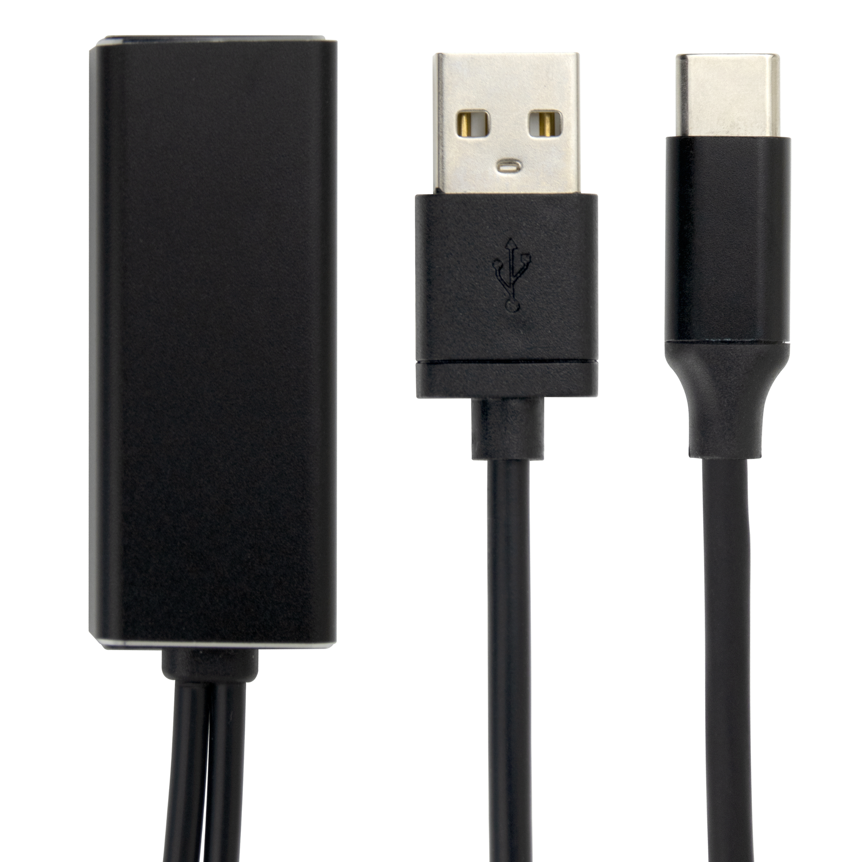 Deltaco Ethernet-adapter för casting-enheter, 1 m, 100 Mbps, USB-A + USB-C, svart - 3