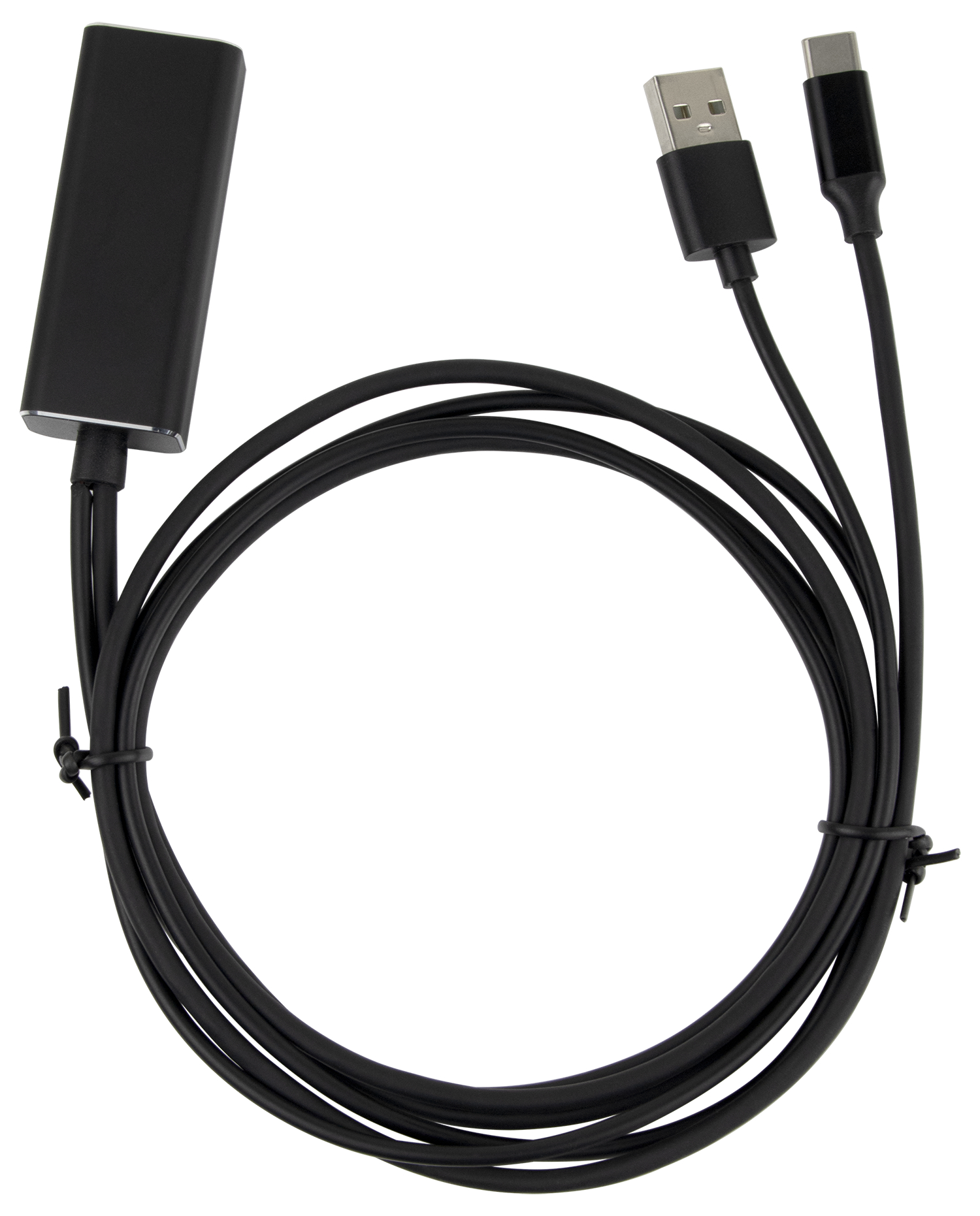 Deltaco Ethernet-adapter för casting-enheter, 1 m, 100 Mbps, USB-A + USB-C, svart - 2