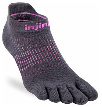 Injinji Naisten Run Lightweight No-Show Charcoal (hiilenväri)