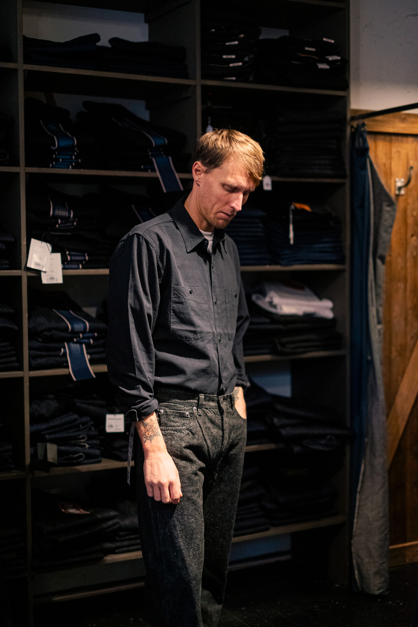 Fullcount  - 4810 Chambray Work Shirt Black - 9