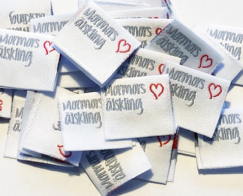 Woven folded label mormors älskling