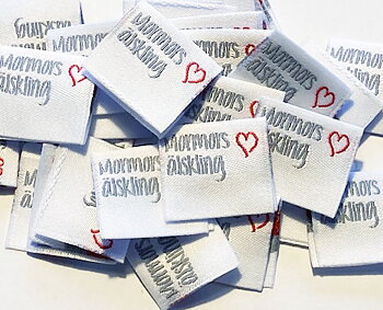 Woven folded label mormors älskling