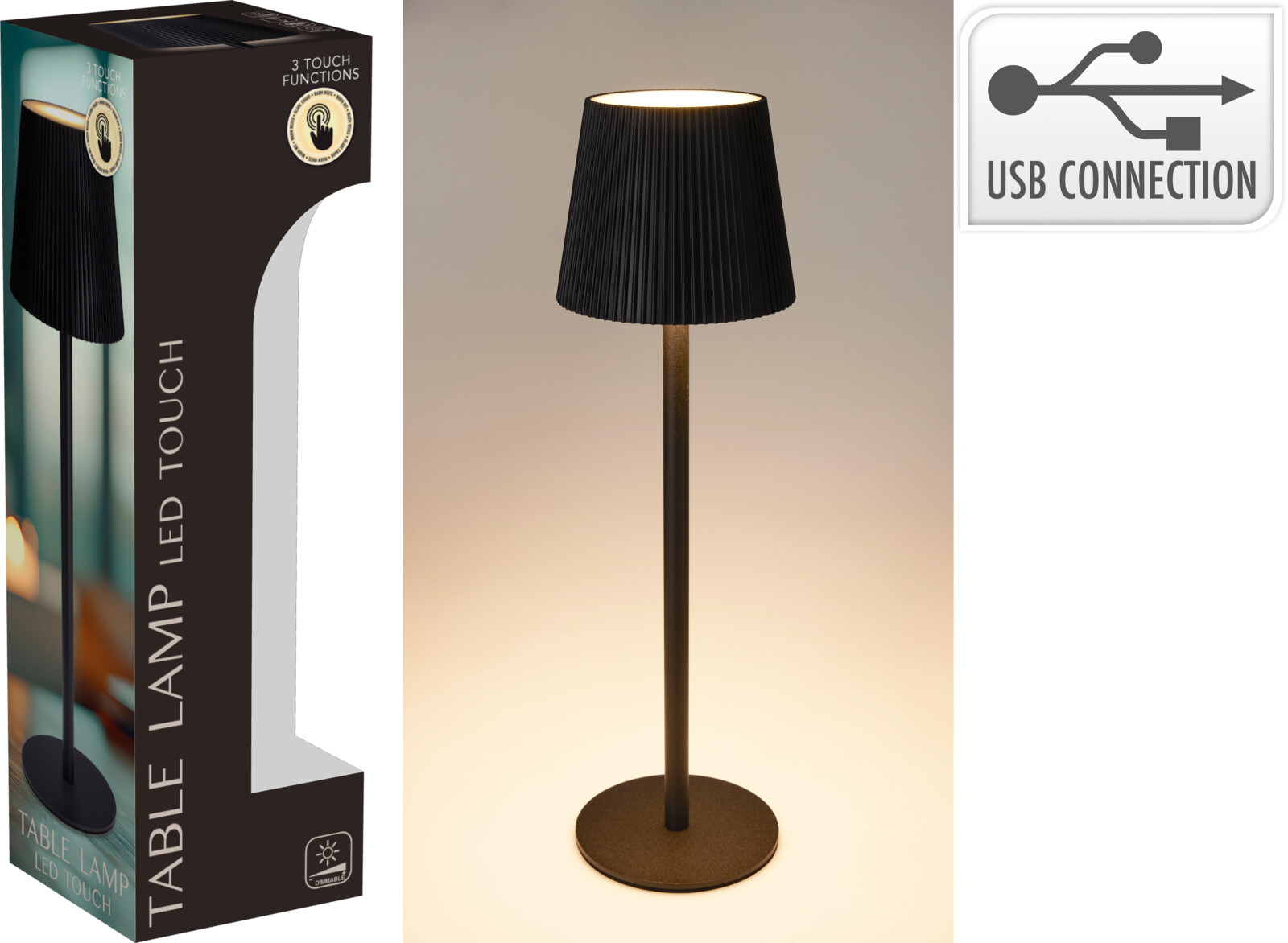 Bordslampa 10x36cm svart