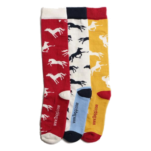 Ridstrumpor Toggi Hästmotiv Gallop Horses 3-pack