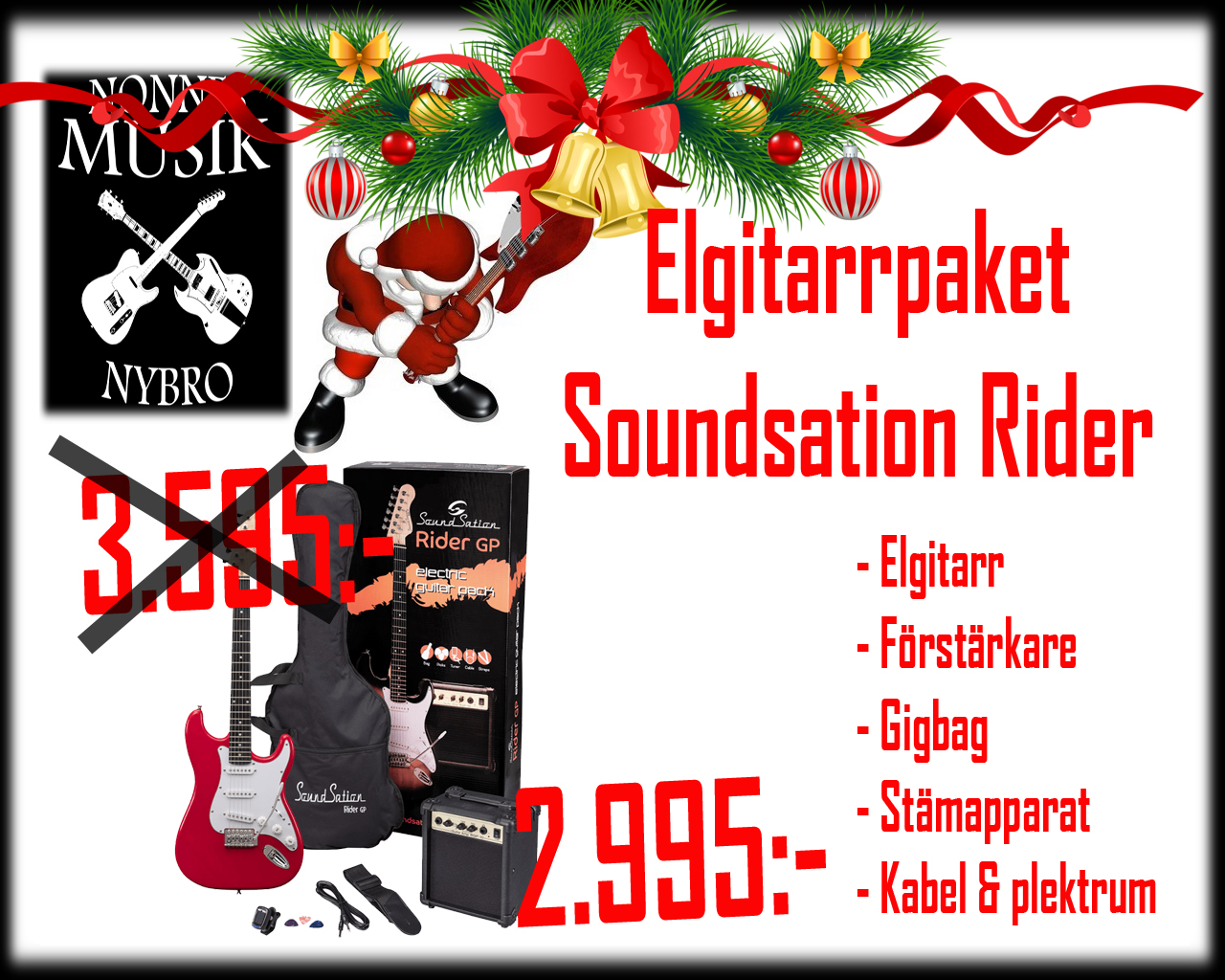 Soundsation Rider GP Electric Guitar Pack - Candy Apple Red