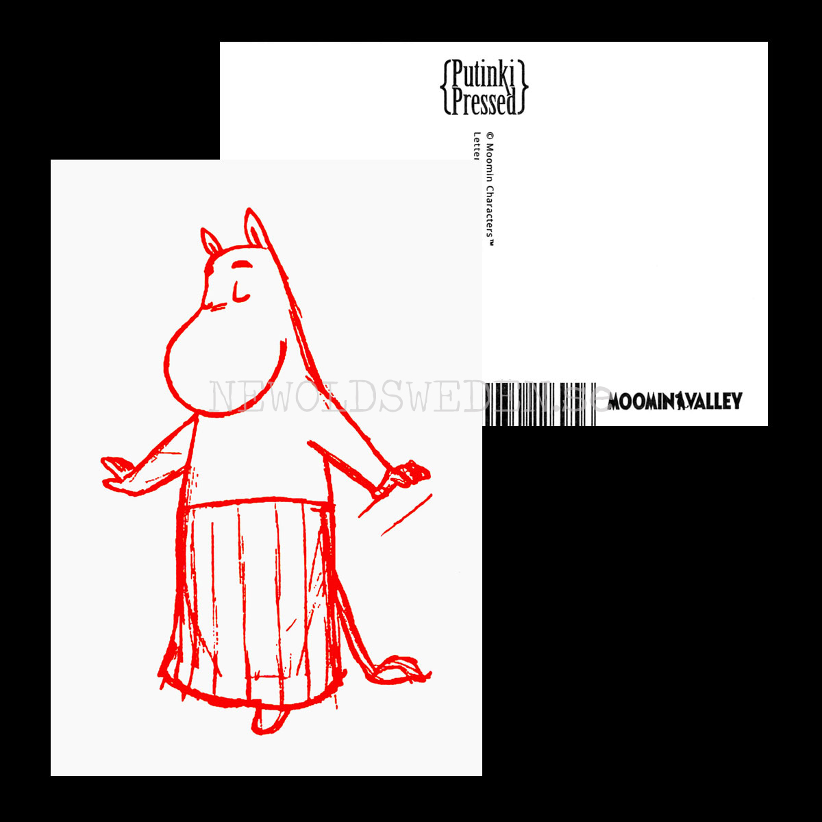 Moomintroll MOOMIN - Mumin-mamma - Letterpress Postcard - 340 - 2