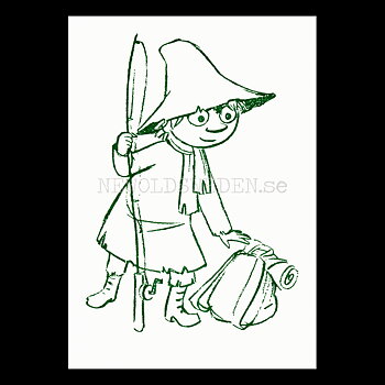 Moomintroll MOOMIN - Snufkin - Letterpress Postcard - 340