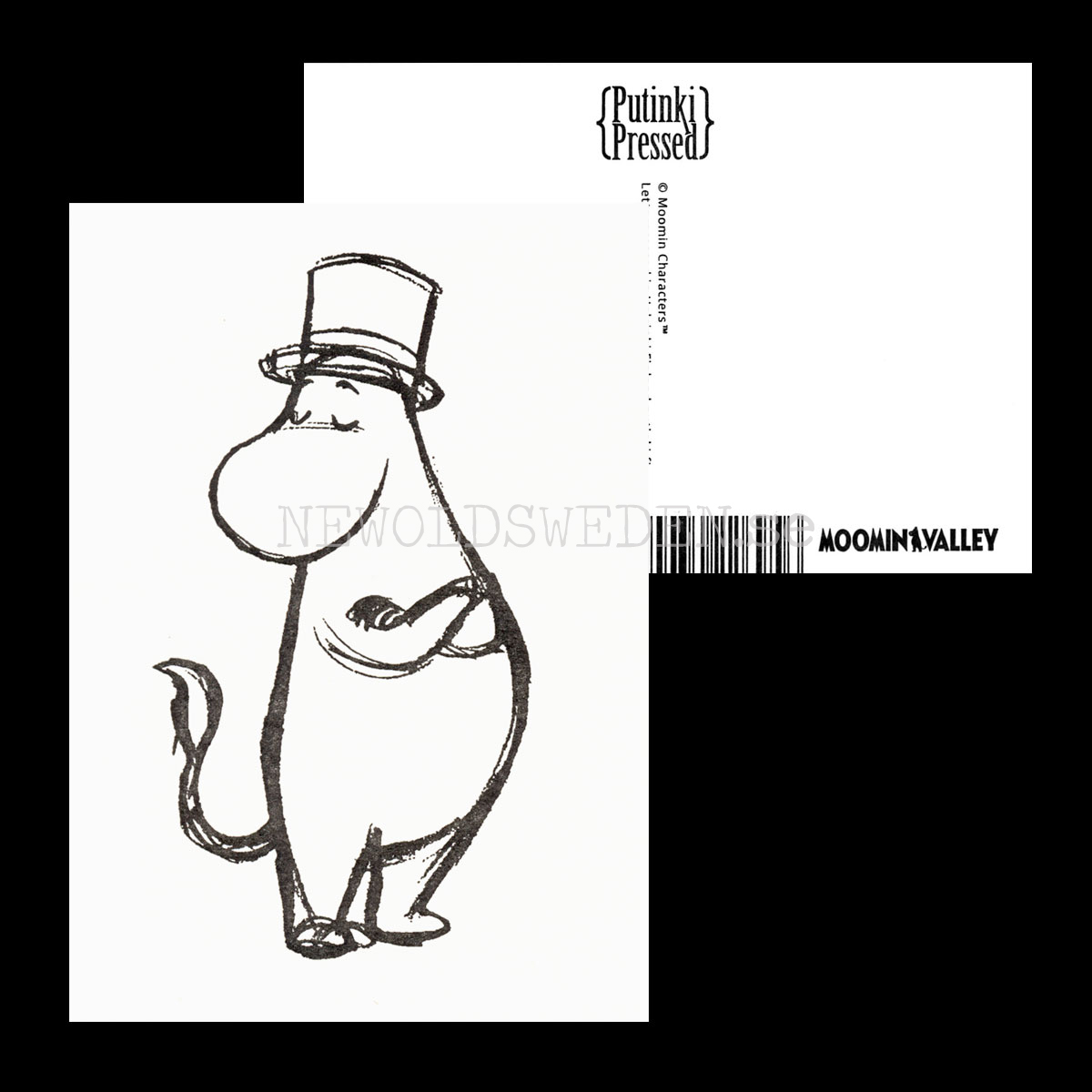 Moomintroll MOOMIN - Mumin-pappa - Letterpress Postcard - 340 - 2