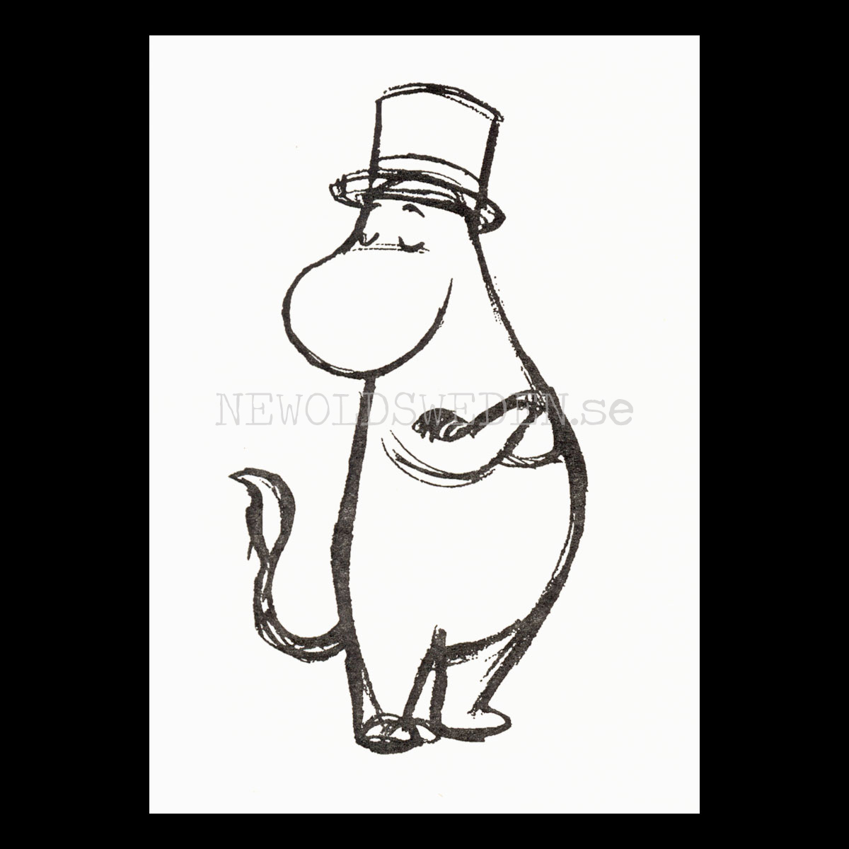 Moomintroll MOOMIN - Mumin-pappa - Letterpress Postcard - 340