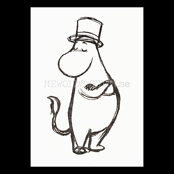 Moomintroll MOOMIN - Mumin-pappa - Letterpress Postcard - 340