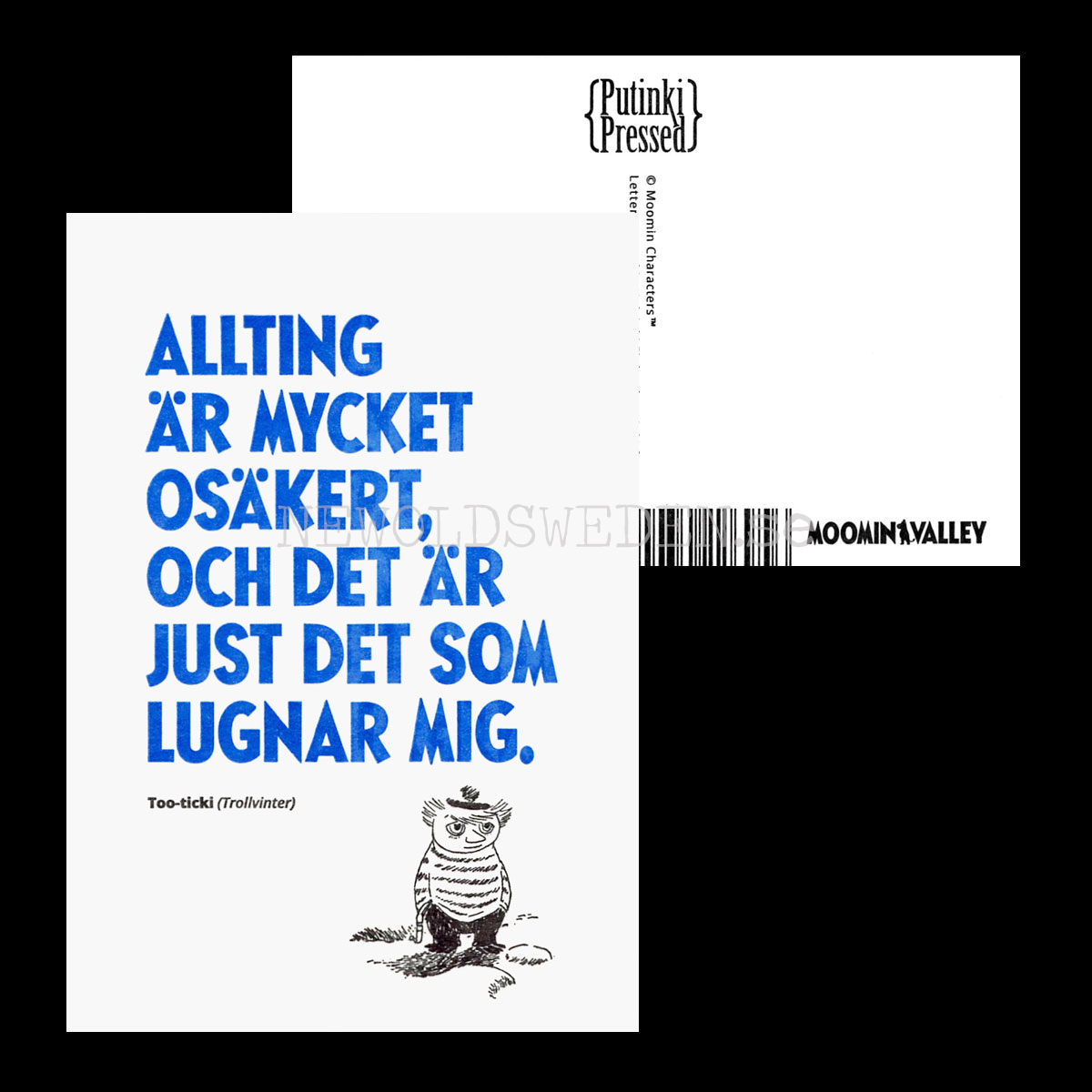Moomintroll MOOMIN Too-ticki Trollvinter - Letterpress Postcard - 340 - 2