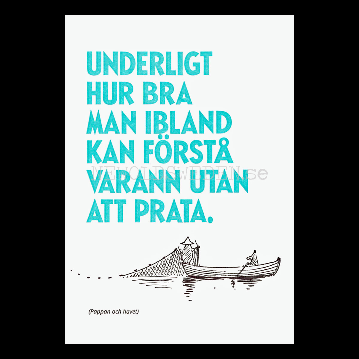 Moomintroll MOOMIN Pappan och havet -  Letterpress Postcard - 340