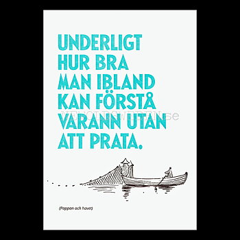 Moomintroll MOOMIN Pappan och havet -  Letterpress Postcard - 340