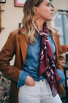 bandana  cotton scarf bordeux
