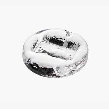 Fish Print Medallion Glass Clear D80 T10
