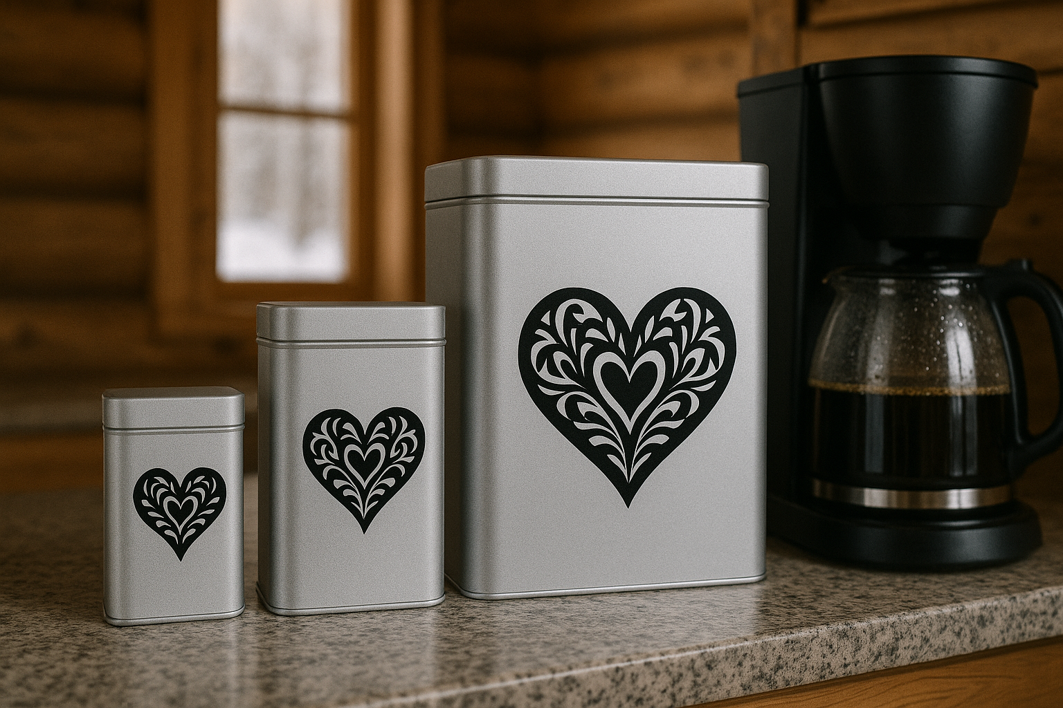 Tin can - 3 sizes - 4 different motifs - 5