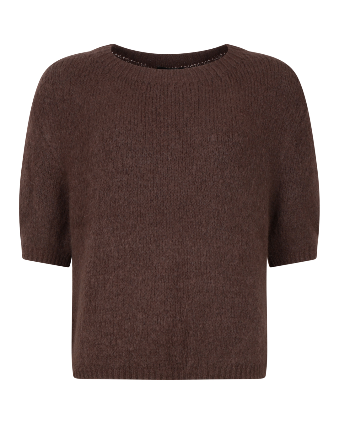 Jumper onesize mohairblandning kort ärm brun