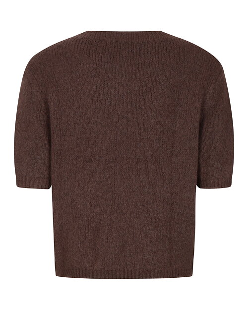Jumper onesize mohairblandning kort ärm brun - 2