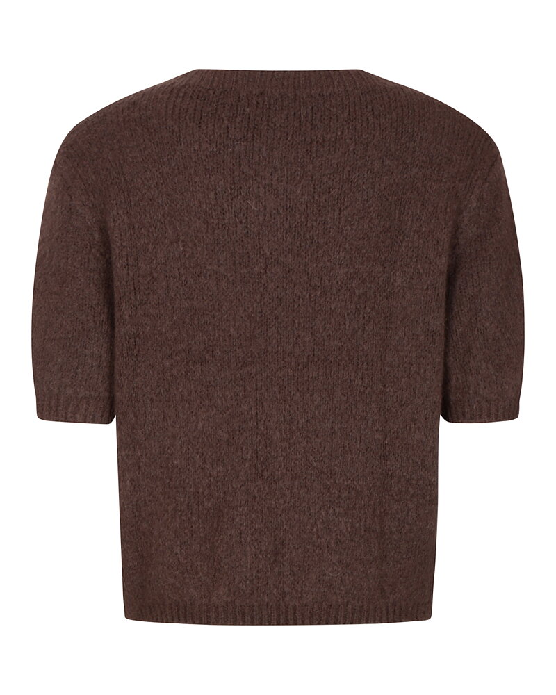 Jumper onesize mohairblandning kort ärm brun
