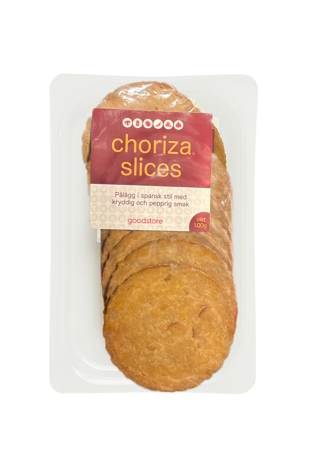 Veganskt pålägg chorizo 100g goodstore