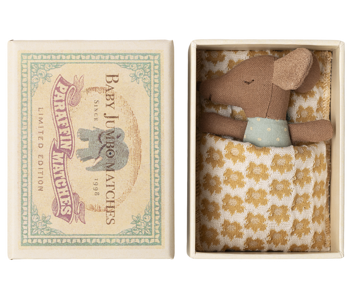 Sleepy wakey baby mouse in matchbox Blue