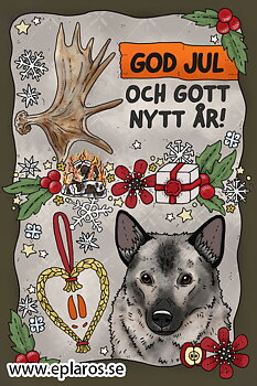 Vykort 10x15 cm Julkort Gråhund 2025