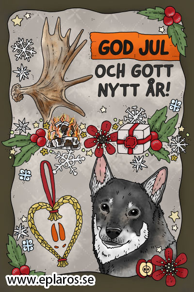 Vykort 10x15 cm Julkort Jämthund 2025