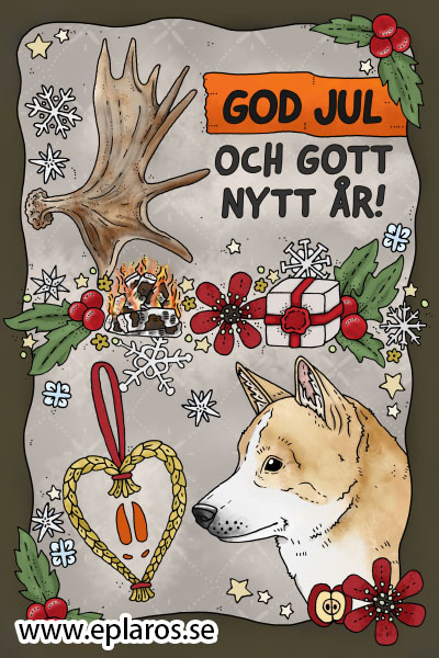 Vykort 10x15 cm Julkort Laika
