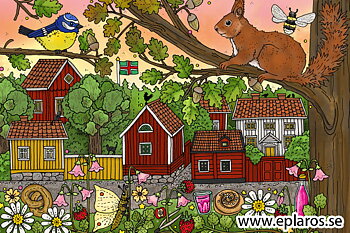 Vykort 10x15 cm Småland/Lilla staden