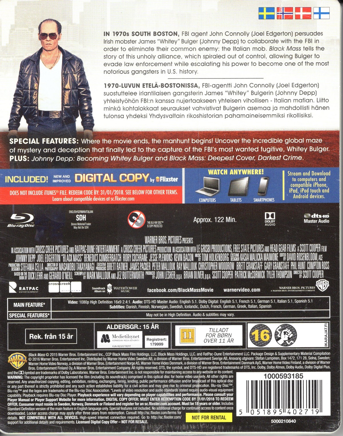 Black Mass (Limited Edition Steelbook) (Blu-ray) - 2