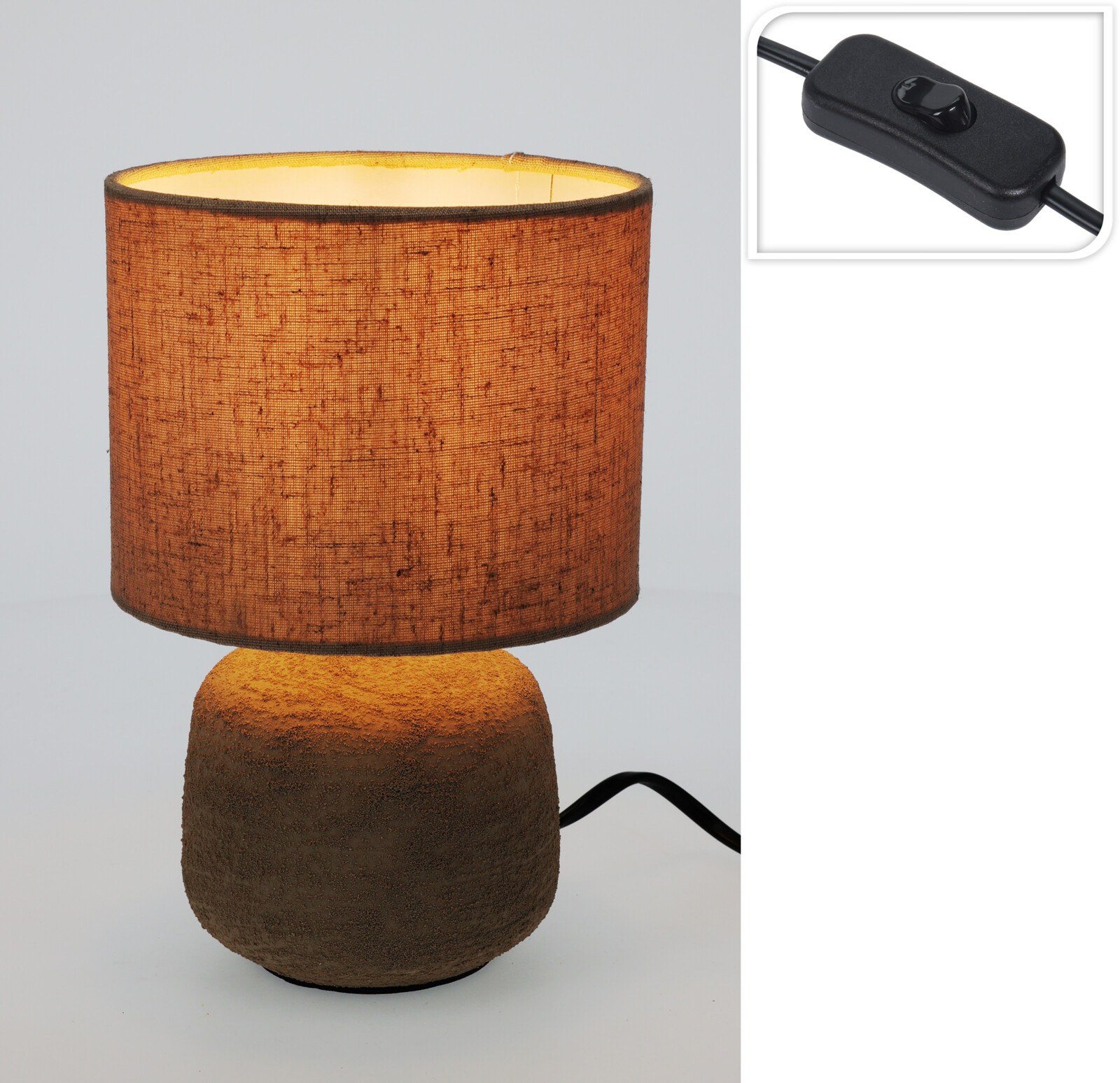 Bordslampa Stengods E14 - ljusbrun