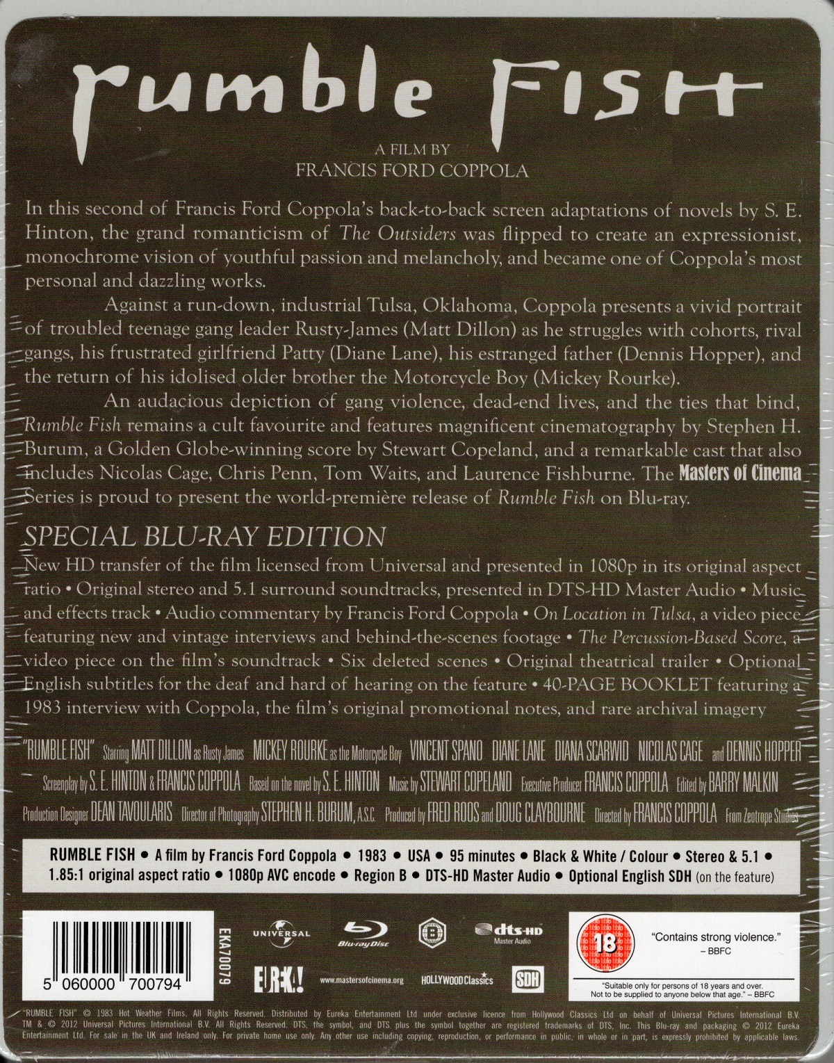 Rumble Fish (Limited Edition Steelbook) (ej svensk text) (Blu-ray) - 2