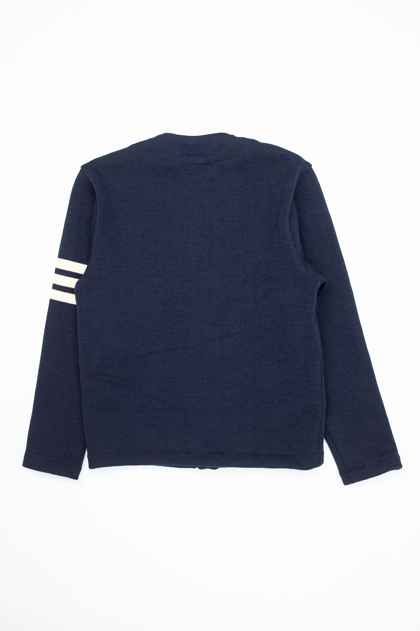 Dehen 1920 - Slouchy Varsity Wool Cardigan DkNavy/Off White - 9