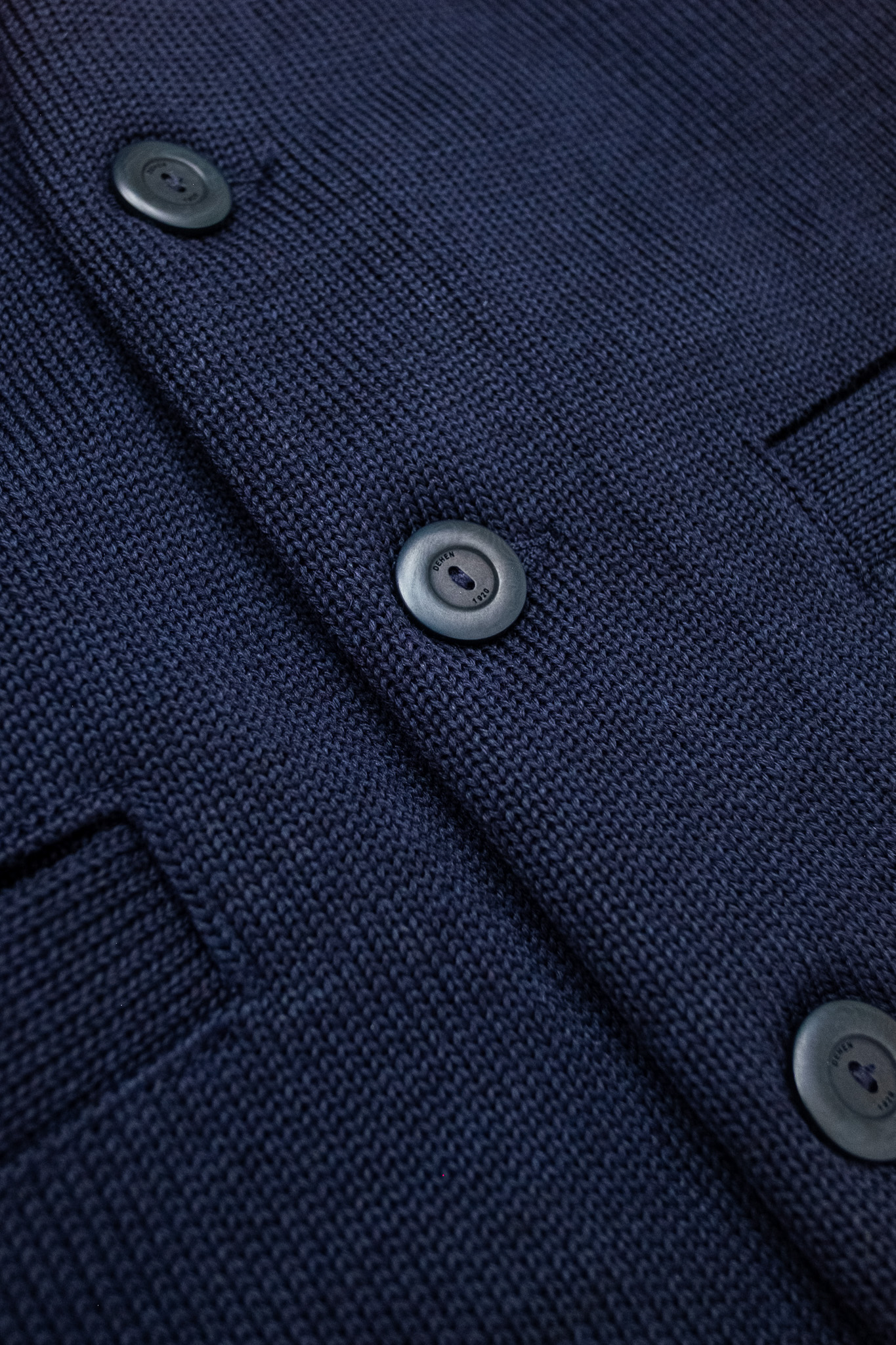 Dehen 1920 - Slouchy Varsity Wool Cardigan DkNavy/Off White - 5