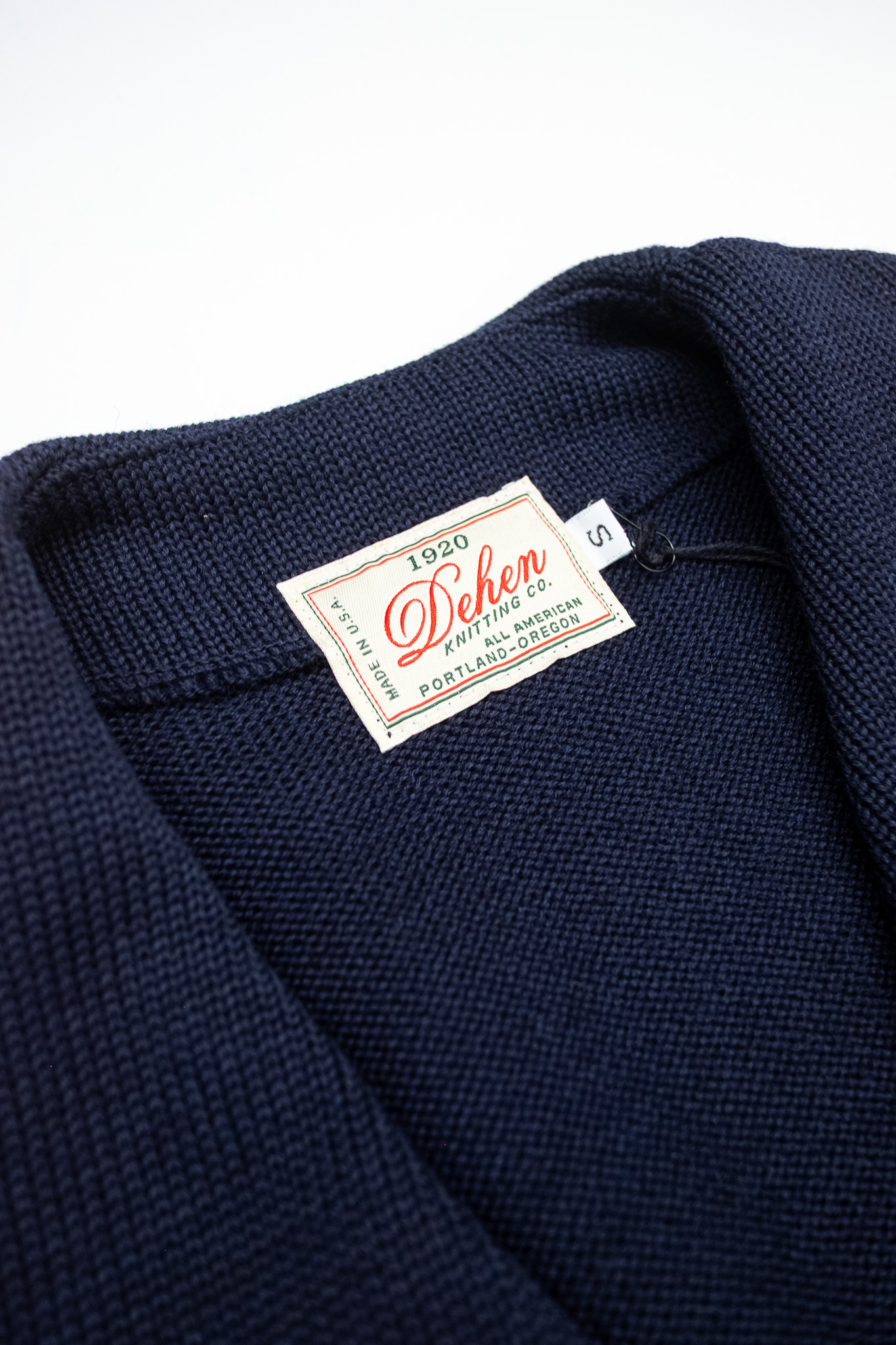 Dehen 1920 - Slouchy Varsity Wool Cardigan DkNavy/Off White - 4
