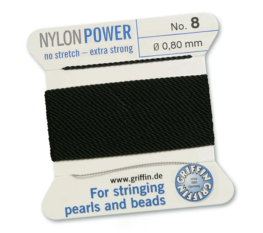 Black 8, Nylonpower No.8 (~0,80 mm) 2m, 1 needle