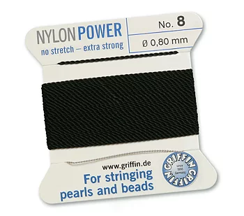 Black 8, Nylonpower No.8 (~0,80 mm) 2m, 1 needle