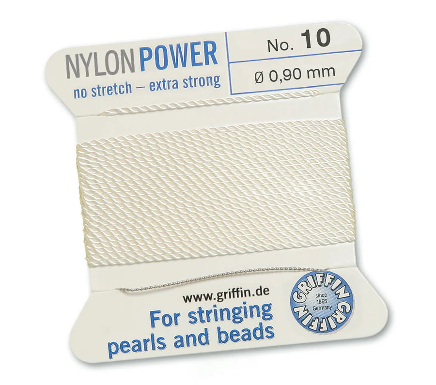 Vit 10, Nylonpower Nr.10 (~0,90 mm) 2m, 1nål