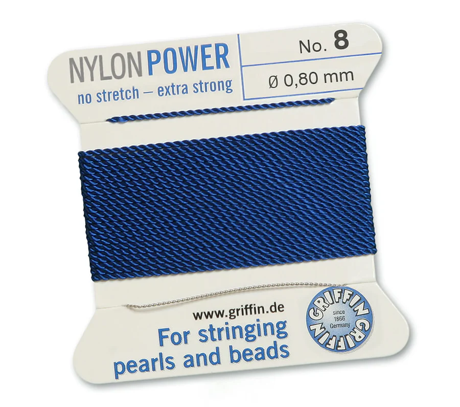 Dark blue 8, Nylonpower No.8 (~0,80 mm) 2m, 1 needle