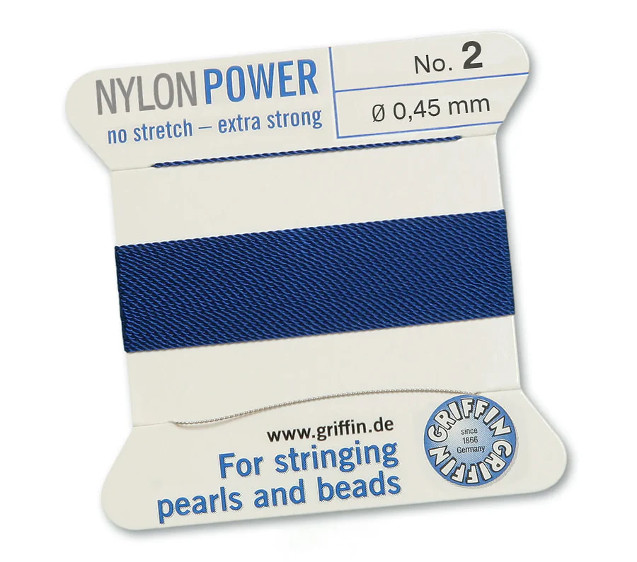 Dark blue 2, Nylonpower No.2 (~0,45 mm) 2m, 1 needle