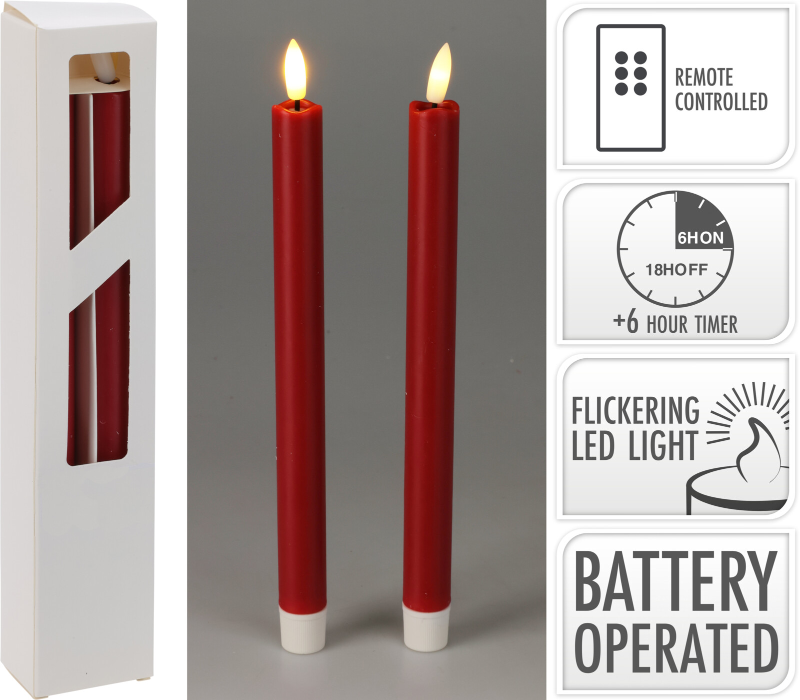 LED kronljus 2-pack 25 cm röd
