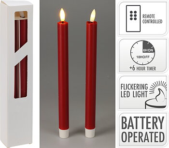 LED kronljus 2-pack 25 cm röd